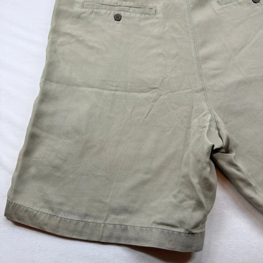 Tommy Bahama Relax Mens Khaki Tan Tencel Cotton Ribbed Shorts Size 40